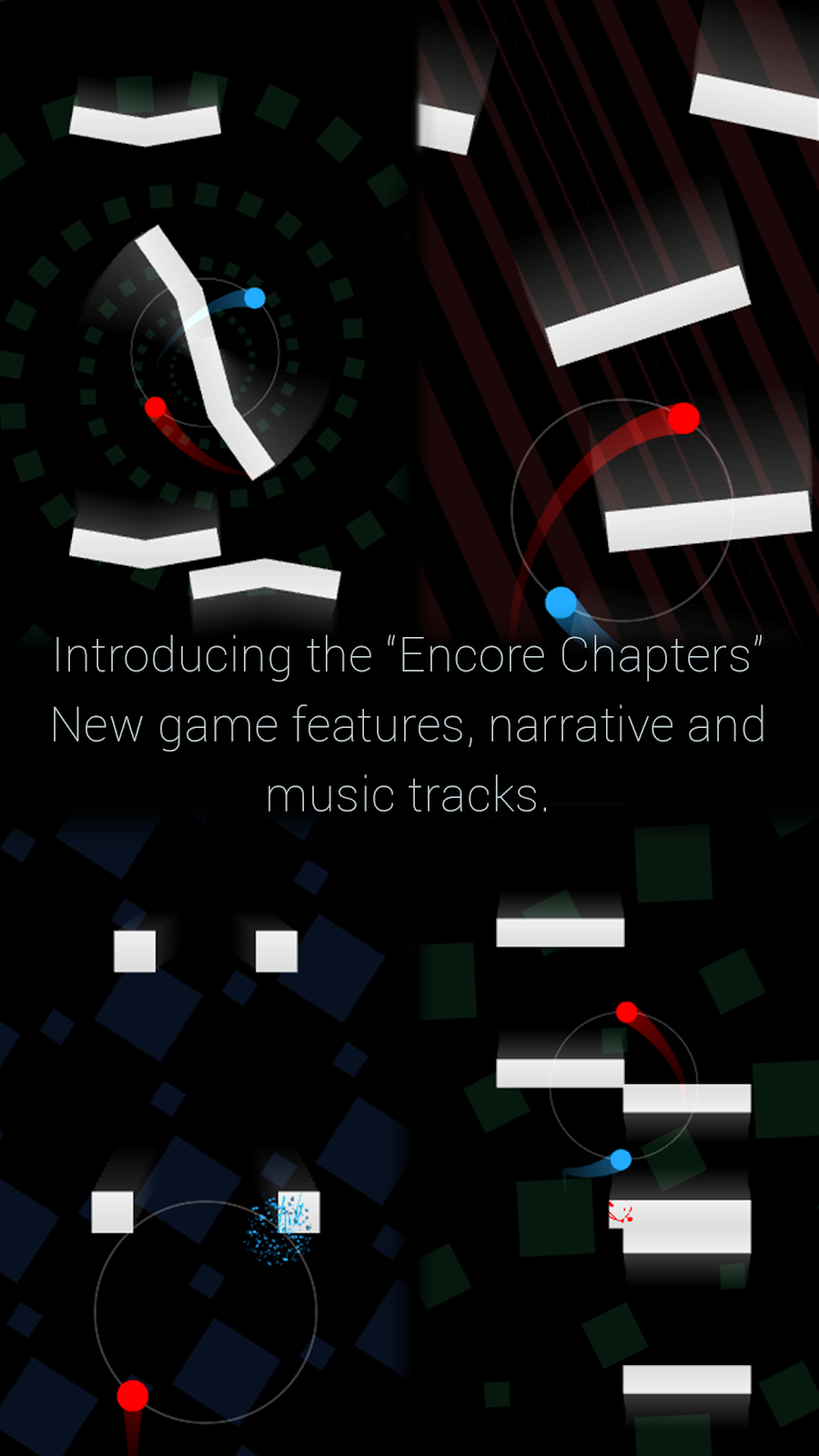 Official Duet gameplay screenshot with red and blue spheres