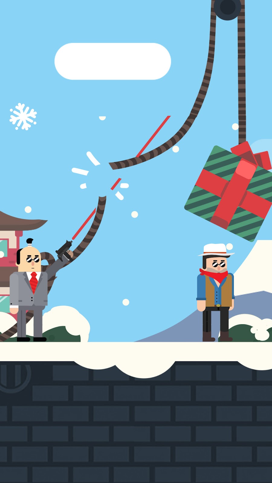 Official Mr Bullet gameplay screenshot featuring a ricochet puzzle